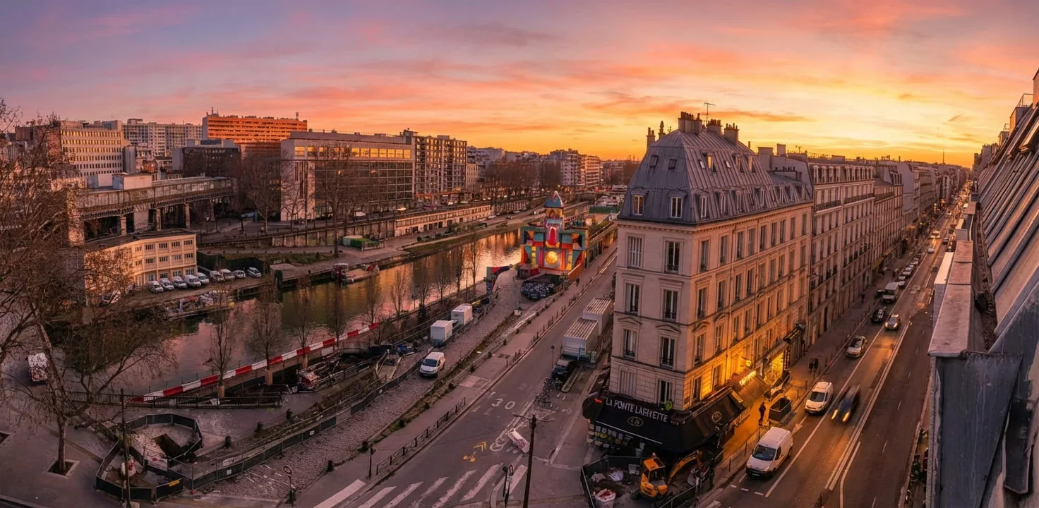 Vue sur le Canal Saint-Martin depuis Peace & Love